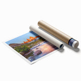 Extra large rolled print of a muted floral scene, perfect for classy bathroom wall art.