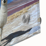 Large abstract wall art of Bolivian landscape in muted earth tones on acrylic glass, ideal for dining room ambiance.