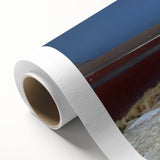 Art deco poster of a Bolivian landscape in muted earth tones on rolled canvas, ideal for nursery wall art.