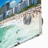 Large abstract wall art print of South America's vibrant landscape on acrylic glass, suitable for dining room ambiance.