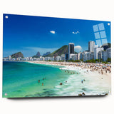 Acrylic print of a vibrant, abstract Brazilian landscape, ideal for dining room decor.