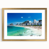 Extra large abstract art print of a textured Brazilian landscape, in muted earth tones, framed in gold.