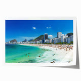 Rolled canvas print depicting vibrant, colorful Brazilian landscape, ideal for art wall dining room.