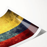 Extra large wall art featuring line art flowers in soft pastel shades on a rolled canvas, suited for large living room decor.