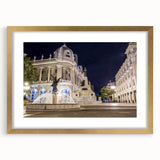 Extra large abstract art print depicting a textured South American landscape in muted earth tones, framed in gold.