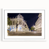 Abstract art print of a South American landscape in muted earth tones on a white-framed mat, ideal for dining room decor.