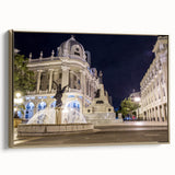 Framed canvas featuring a vintage-style landscape painting of Ecuador's scenery, ideal for bedroom wall art.