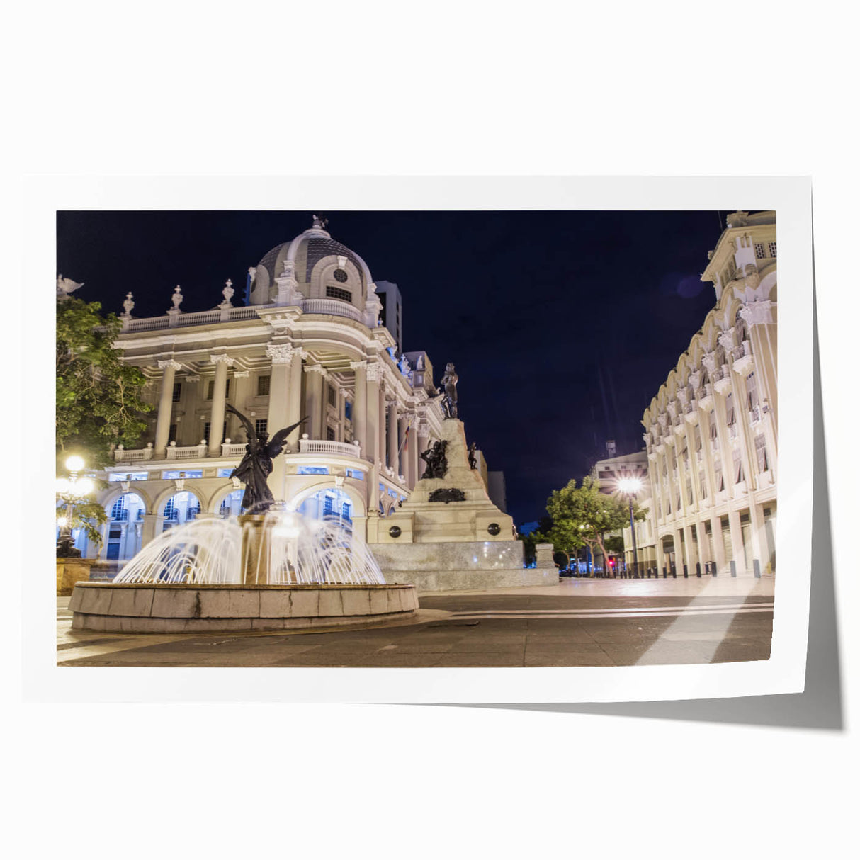 Extra large rolled print of a serene Ecuadorian landscape in pastel shades, ideal for art wall dining room decor.