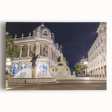 Black and white photo of Ecuadorian landscape on stretched canvas, ideal for kitchen wall art.