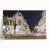 Black and white photograph of Ecuador landscape on stretched canvas, ideal for kitchen wall art.
