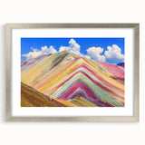 Abstract textured art print of a South American landscape, with muted earth tones, framed in silver, ideal for bedroom art.