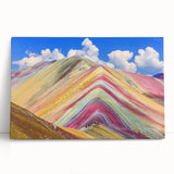 Black and white stretched canvas of a Peruvian landscape, ideal for kitchen wall art or bedroom ambiance.