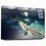 Large abstract wall art of a Venezuelan landscape in soft earth tones on acrylic glass.