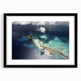 Extra large framed abstract art print depicting a vibrant, textured scene of a Venezuelan landscape.