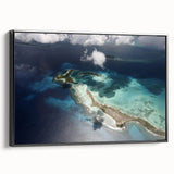 Black and white framed canvas of a Venezuelan landscape, ideal for bedroom wall decor.