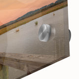 Large abstract wall art depicting Alabama scenery in muted earth tones on acrylic glass, ideal for dining room ambiance.