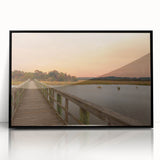 Large abstract wall art depicting vibrant, multicolored geometric shapes on a black acrylic framed print.