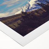 Art deco poster of Denali, Alaska, in muted earth tones on rolled canvas, suitable for dining room wall art.