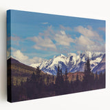 Large canvas print of Denali National Park with subdued earth tones, ideal for kitchen wall art.