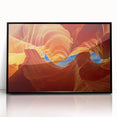 Large abstract wall art depicting Arizona's Antelope Canyon in muted earth tones on a framed acrylic.