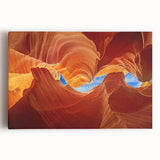 Black and white photograph of Antelope Canyon on stretched canvas, ideal for kitchen wall art.