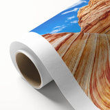 Rolled canvas of Arizona's Coyote Buttes in natural earth tones, ideal for nursery wall art.