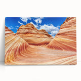 Black and white photograph of Arizona’s Coyote Buttes on stretched canvas, ideal for kitchen wall art or bedroom decor.