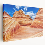 Large stretched canvas of Arizona's Coyote Buttes in earthy red and orange tones, ideal for kitchen wall art.