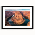 Colorful abstract art print of Arizona's Glen Canyon on a large textured canvas, framed in black.