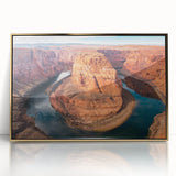 Framed acrylic print of Glen Canyon, Arizona, in muted earth tones, suitable for modern art wall decor.