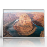 Art deco poster of Glen Canyon, Arizona, featuring muted earth tones on framed acrylic, ideal for modern art wall decor.
