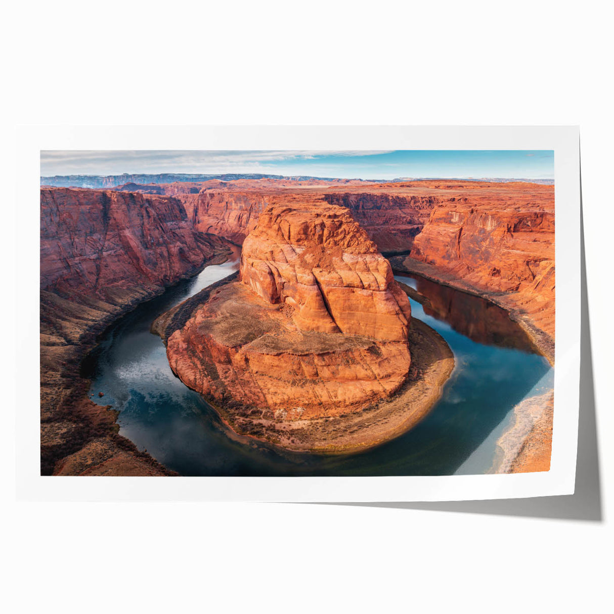Rolled print of Glen Canyon, Arizona, featuring natural rock formations in earthy tones, ideal for art wall dining room.