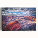 Black and white stretched canvas featuring a panoramic view of the Grand Canyon, ideal for kitchen wall art.