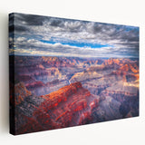 Grand Canyon landscape on stretched canvas, featuring earthy tones, ideal for kitchen wall art.