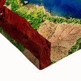 Black and white landscape art of Arizona's Horseshoe Bend on stretched canvas, ideal for bedroom decor.