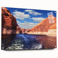 Acrylic print of Lake Powell with a vivid sunset palette, suitable for bedroom or dining room decor.