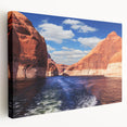 Large art of Lake Powell, Arizona, in muted earth tones on stretched canvas, ideal for kitchen wall decor.