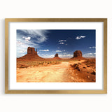 Extra large framed wall art of Monument Valley with textured abstract design in earthy tones, ideal for living room decor.