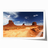 Monument Valley landscape on rolled canvas with earth tones, ideal for art wall dining room.
