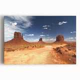 Monument Valley scenery in black and white on large stretched canvas, suitable for kitchen art.