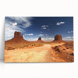 Monument Valley in black and white on large stretched canvas, ideal for kitchen wall art or bedroom decor.