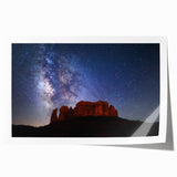 Red rock landscape of Sedona on rolled canvas, with vivid earth tones, suitable for art wall dining room.