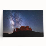 Black and white stretched canvas of Sedona landscape, ideal for kitchen wall art.