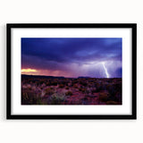 Abstract art print of Arizona Sonoran desert in vibrant, colorful hues on a large textured canvas.