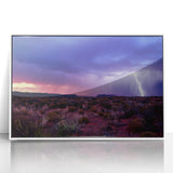 Art deco poster of Arizona's Sonoran Desert in acrylic framed format, featuring pastel hues, ideal for modern art wall decor.