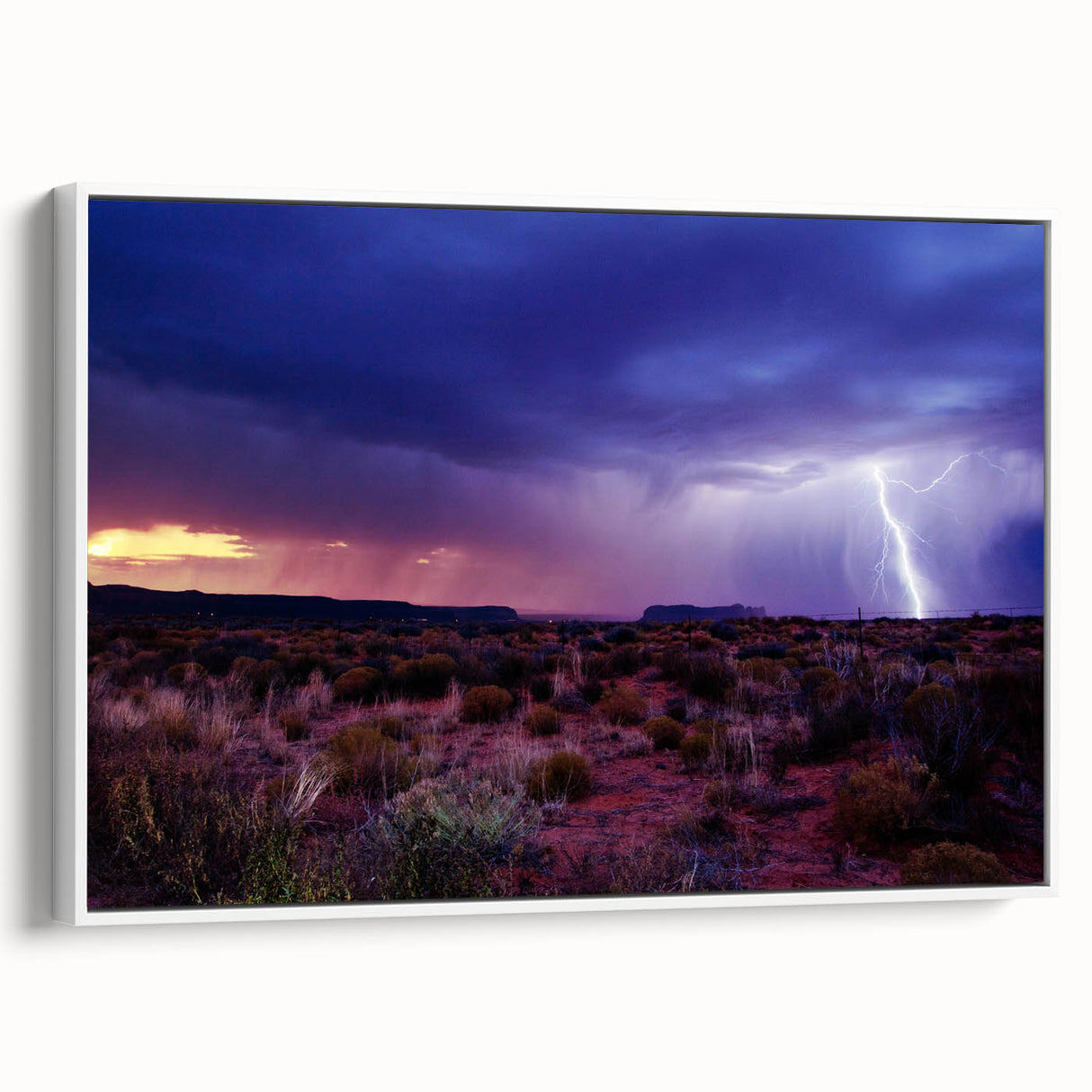 Framed canvas of vintage poster art depicting the Sonoran Desert in Arizona, with vibrant, colorful art on a large format.
