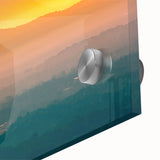 Large abstract wall art featuring Arkansas scenery in muted earth tones on acrylic glass, ideal for dining room ambiance.