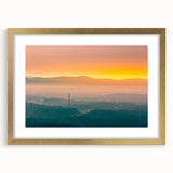 Extra large abstract art print depicting a textured Arkansas scenery in muted earth tones on a framed canvas.