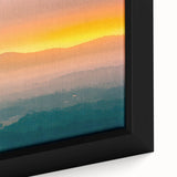 Framed canvas featuring a textured depiction of the Arkansas landscape in black with colorful accents.