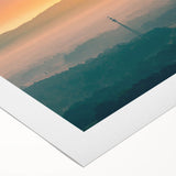 Art deco poster featuring a stylized Arkansas landscape in muted earth tones on rolled canvas.